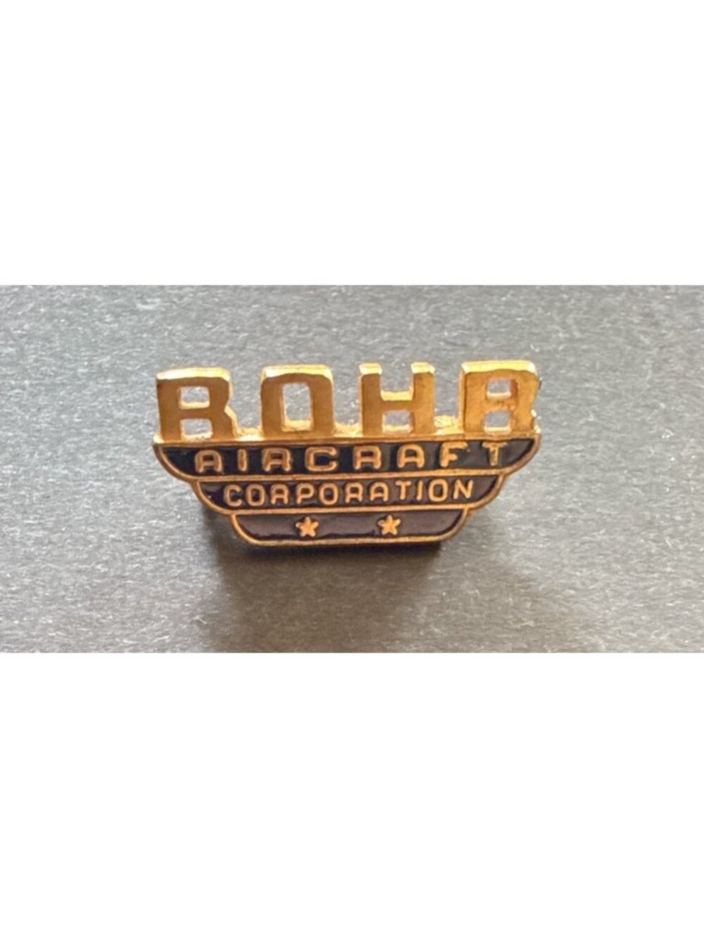 Vintage ROHR Aircraft Corp. Employee Lapel Pin Pilot Badge 2 Stars Airplane Fly